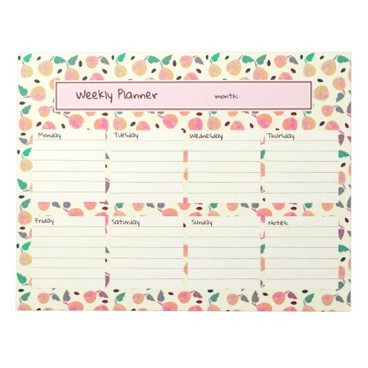 Golden Pears Collection Pink Planner Notizblock (Vorderseite)