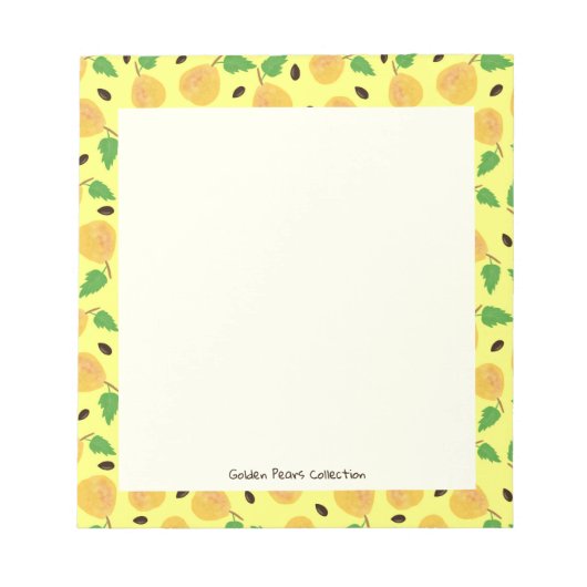 Golden Pears Collection Yellow Bright Notizblock (Vorderseite)