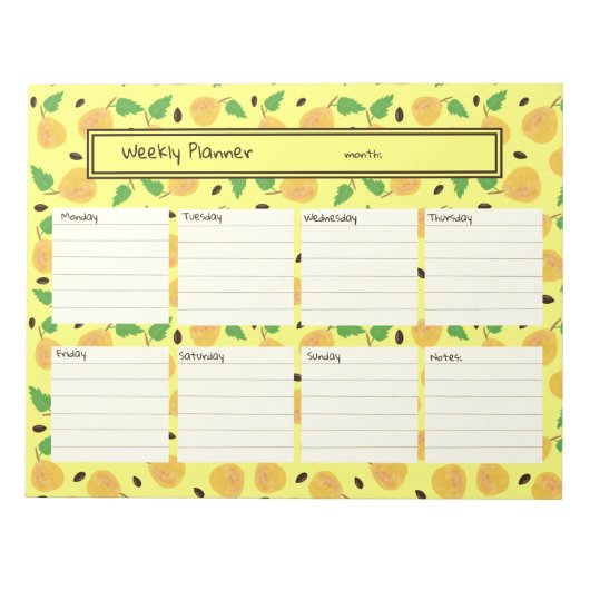 Golden Pears Collection Yellow Bright Planner Notizblock (Vorderseite)