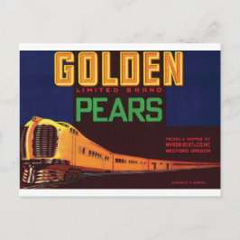 Golden Pears Medford Oregon Vintage Kunst Postkarte