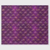 Golden Pegasus Sparkle Pattern on Regal Purple Geschenkpapier (Flach)