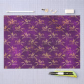 Golden Pegasus Sparkle Pattern on Regal Purple Seidenpapier (Handwerk)