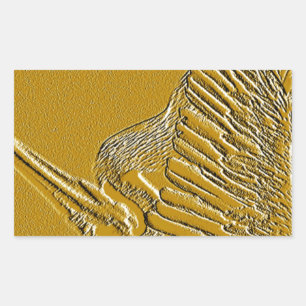 Golden Pelicans_ Rechteckiger Aufkleber