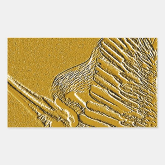 Golden Pelicans_ Rechteckiger Aufkleber (Vorderseite)
