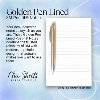 Golden Pen Lined 3M Post-it® Notizen