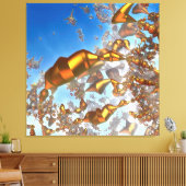 Golden Pencies Stretched Canvas Print Leinwanddruck (Insitu (Wohnzimmer))
