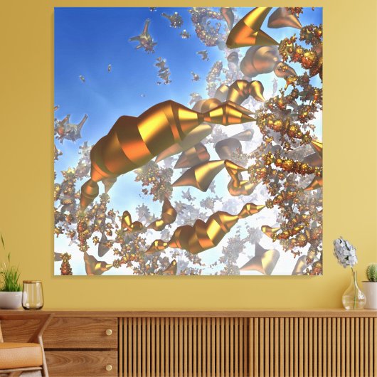 Golden Pencies Stretched Canvas Print Leinwanddruck (Insitu (Wohnzimmer))