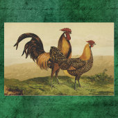 Golden Penciled Hamburg Roosters and Hens on Farm Seidenpapier