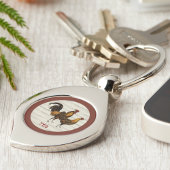 Golden Penciled Hamburg Roosters Maroon Monogram Schlüsselanhänger