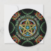 Golden Pentacle Celestial New Moon Circle Einladung (Vorderseite)