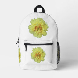 Golden Peonton on white mit deinen Worten zurück p Bedruckter Rucksack