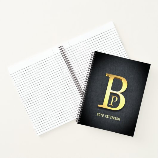 Golden Personalisiert Initials Notebook Notizblock (Innenseite)