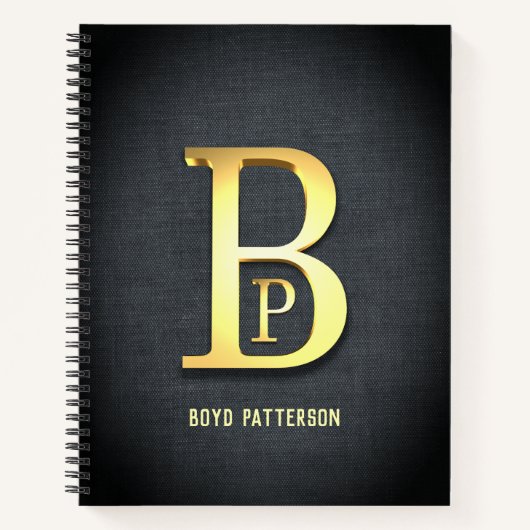 Golden Personalisiert Initials Notebook Notizblock (Vorderseite)