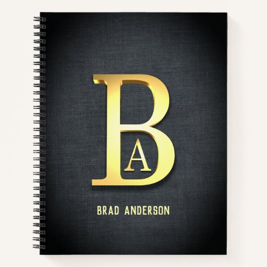 Golden Personalisiert Initials Notebook Notizblock (Vorderseite)