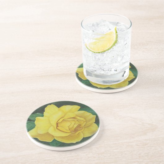 Golden Petals Sandstone Untersetzer (Seite)