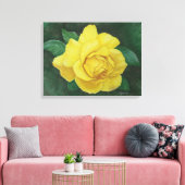 Golden Petals Wrapped Canvas Leinwanddruck (Insitu (Wohnzimmer))