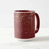 Golden Petite Stars Zwei-Tone-Kaffee Tasse-Burgund Tasse (VorderseiteRechts)
