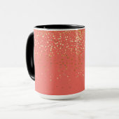 Golden Petite Stars Zwei-Tone-Kaffee-Tasse-Coral Tasse (Vorderseite Links)