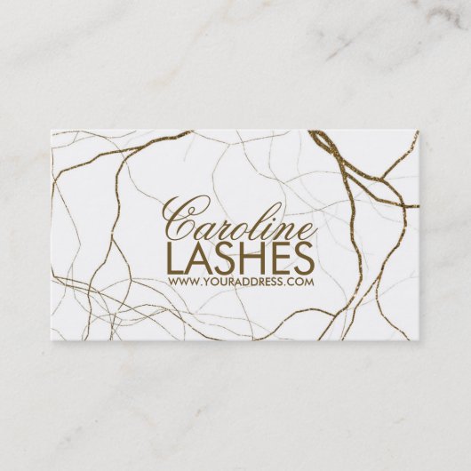 Golden Pflanze Roots Eyelash Makeup White Card Visitenkarte (Vorderseite)