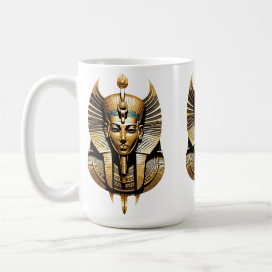 Golden Pharao in Regal Headdress Art Kaffeetasse (Links)