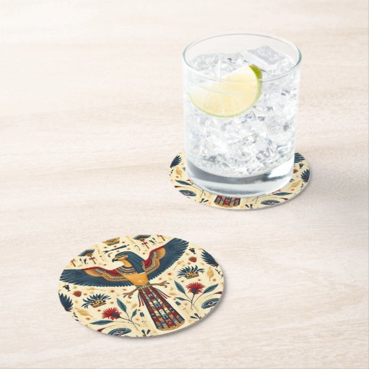 Golden Pharaoh Untersetzer" Runder Pappuntersetzer (Vor Ort)