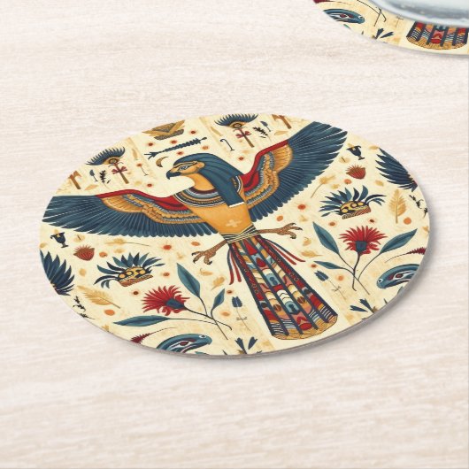 Golden Pharaoh Untersetzer" Runder Pappuntersetzer (Angewinkelt)