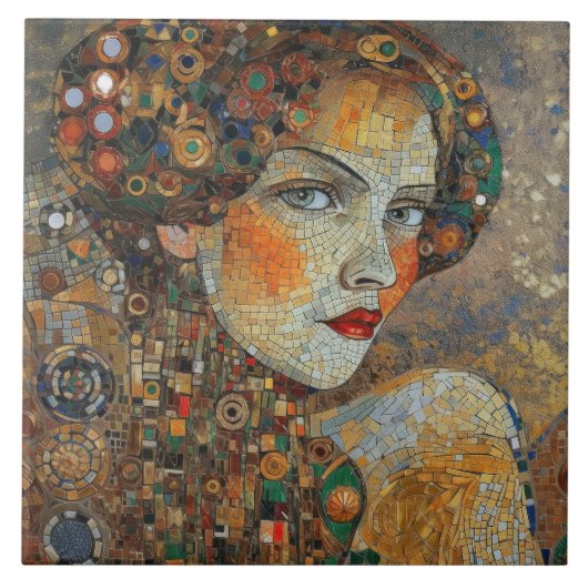 Golden Phase Gustav Klimt Mosaic Edwardian Frau Fliese (Vorderseite)