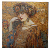 Golden Phase Gustav Klimt Mosaic Edwardian Frau Fliese (Vorderseite)