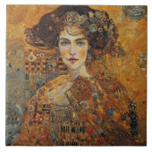 Golden Phase Gustav Klimt Mosaic Edwardian Frauen  Fliese (Vorderseite)