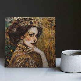Golden Phase Gustav Klimt Mosaic Edwardian Frauen  Fliese