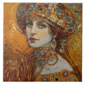 Golden Phase Gustav Klimt Mosaic Edwardian Frauen  Fliese (Vorderseite)
