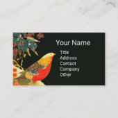 Golden Pheasant Antique Japanisch Schwarze Blüte Visitenkarte (Vorderseite)