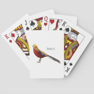 Golden pheasant bird cartoon illustration spielkarten