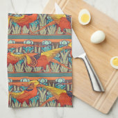 Golden Pheasant Retro Geschirrtuch (Viertel Falte)