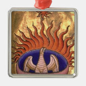 Golden Phoenix Bird aus der Flamme Ornament Aus Metall (Vorne)