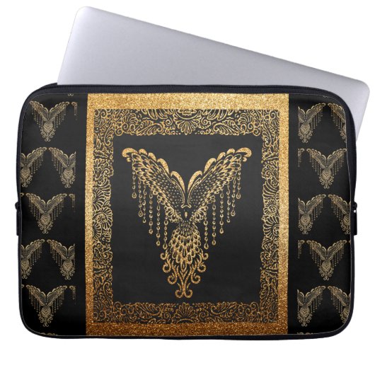 Golden Phoenix Elegance Laptopschutzhülle (Vorderseite)