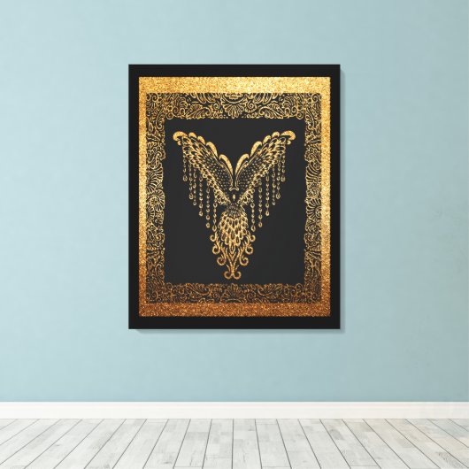 Golden Phoenix Elegance Leinwanddruck (Insitu (Holzboden))