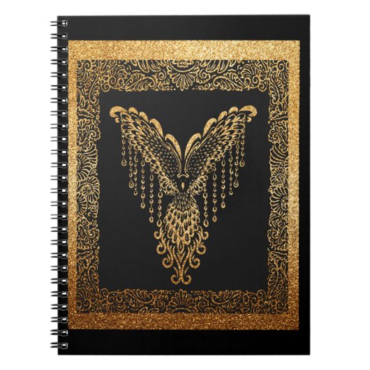 Golden Phoenix Elegance Notizblock (Vorderseite)