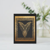 Golden Phoenix Elegance Postkarte (Stehend Vorderseite)