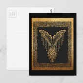 Golden Phoenix Elegance Postkarte (Vorne/Hinten)
