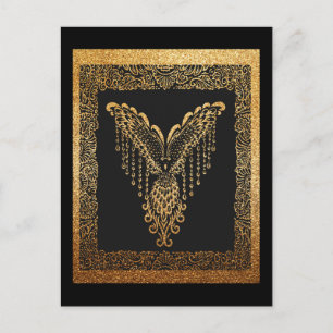 Golden Phoenix Elegance Postkarte