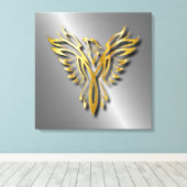 Golden Phoenix Gold Flammen mit Schatten Leinwanddruck (Insitu (Holzboden))