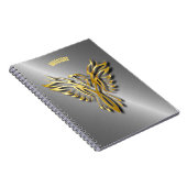 Golden Phoenix Gold Flammen mit Schatten Notizblock (Rechte Seite)