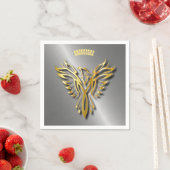 Golden Phoenix Gold Flammen mit Schatten Serviette (Beispiel)