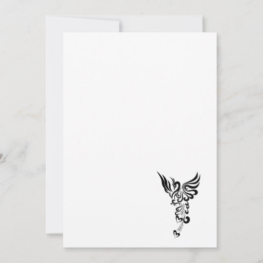 Golden Phoenix Hochzeit Einladung (Rückseite)