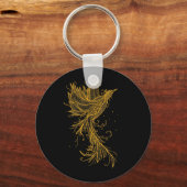 Golden Phoenix Lineart Schlüsselanhänger (Vorderseite)