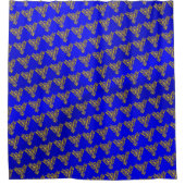 Golden Phoenix, polierter Royal Blue Metal Effekt Duschvorhang (Vorderseite)