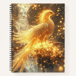 Golden Phoenix Rising Notebook Notizblock