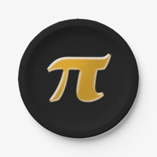Golden PI auf schwarz Pappteller