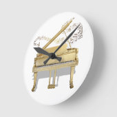 Golden Piano Clock Runde Wanduhr (Winkel)